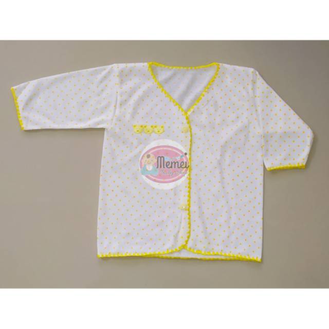 1 LUSIN (12 pcs) Baju bayi panjang POLKADOT halus lembut