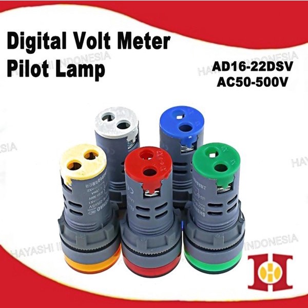 Pilot Lamp LED Dengan Indikator Volt AC 220V AD16-22DSV