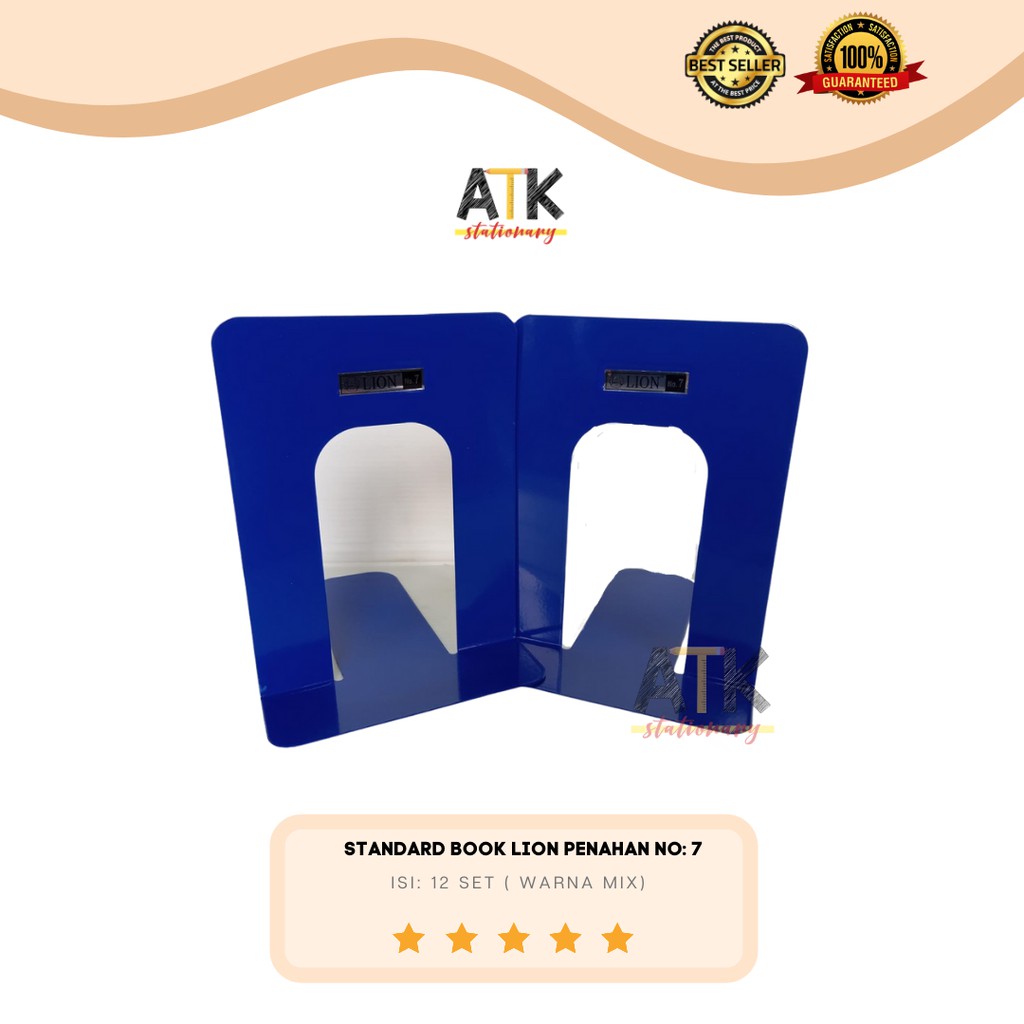 

Penahan Buku Standard Book Lion No: 7 ( 1 set isi 2) atk