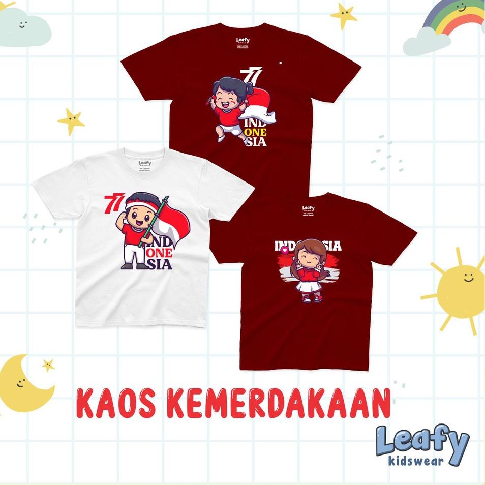 Stok terbatas.. KAOS KEMERDEKAAN KAOS ANAK KAOS INDONESIA - Leafy Kidswear
