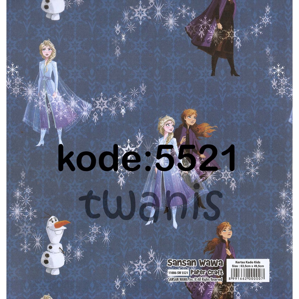 

KERTAS KADO SANWA FROZEN KODE 5521 ECERAN TERMASUK KARTON GELOMBANG TAMBAHAN PACKING