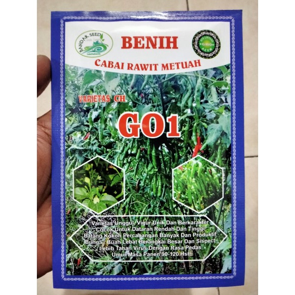 Benih Cabe Rawit Hijau GO1 Kemasan 10 Gram Cap Bandar Seed - Bibit Cabe Rawit Ijo GO1 GO1 GO1 GO 1 G