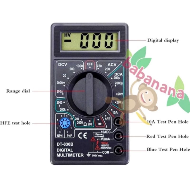 Multitester Avometer multimeter digital DT830B