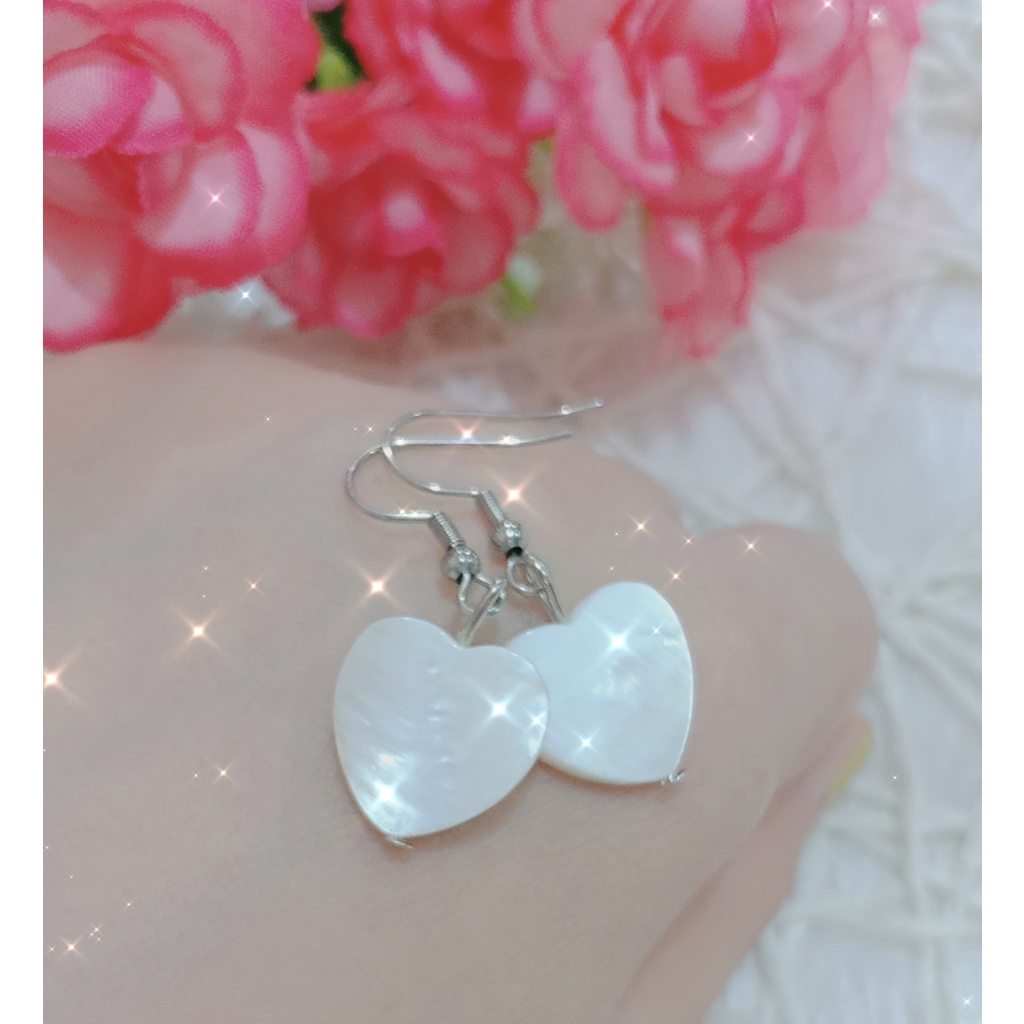 COD, ANTING KERANG MUTIARA AKSESORIS FASHION BENTUK LOVE