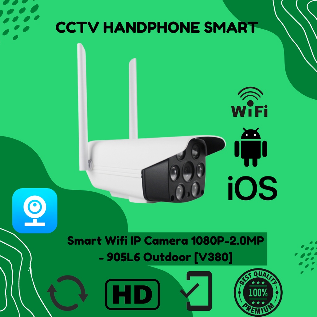 TERMURAH Smart Wifi IP Camera 1080P-2.0MP - 905L6 Outdoor [V380]