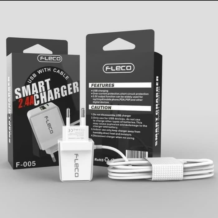 Fleco Adaptor Batok Charger F-005 Adaptor 1 USB F005