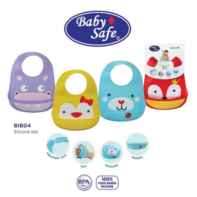 Baby Safe BIB04 Silicone Bib / Celemek makan bayi