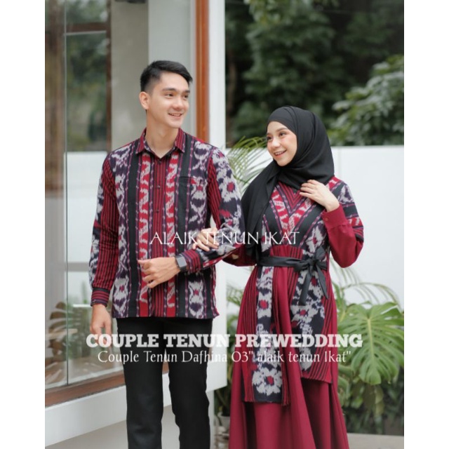 COUPLE BAJU TENUN DEFHINA 03 KEMEJA TENUN DAN GAMIS TENUN JEPARA