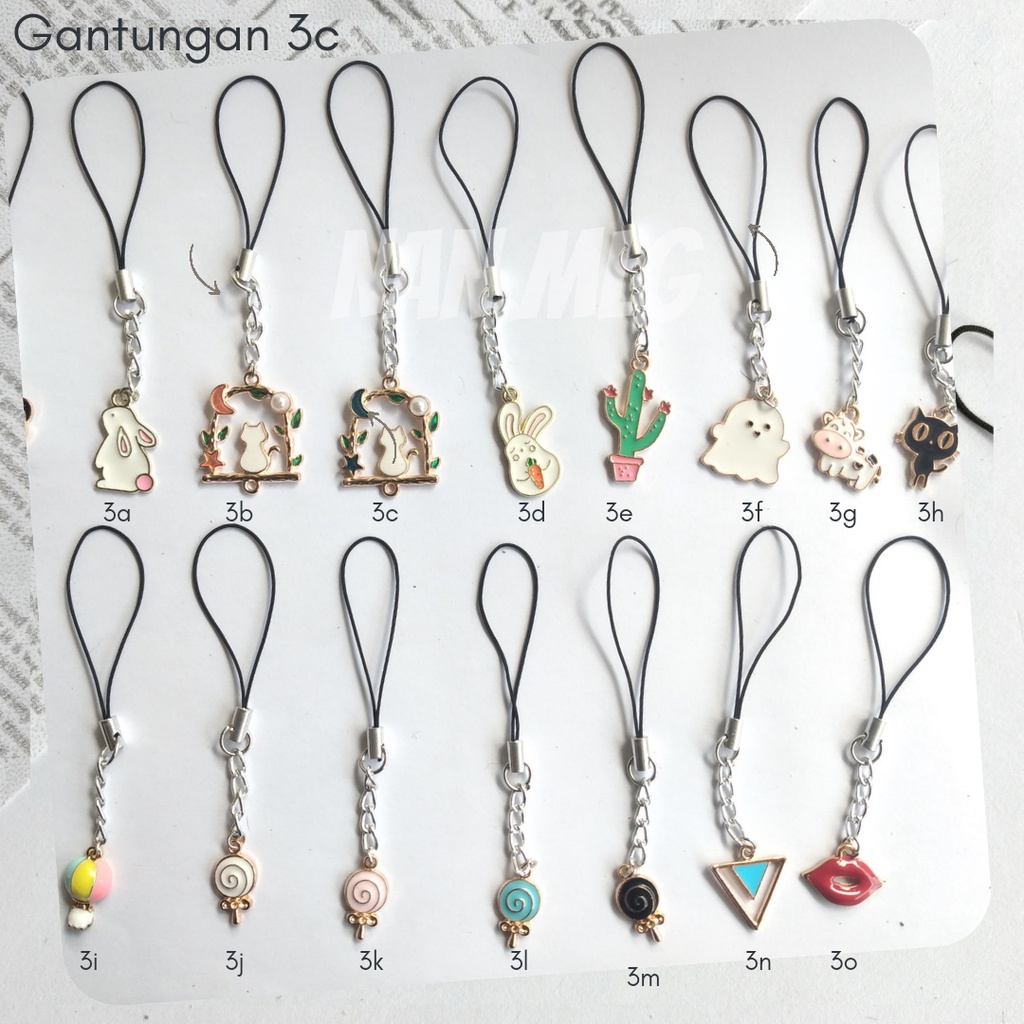 Gantungan Hp Kunci Flashdisc Cute Mini Strap Part5