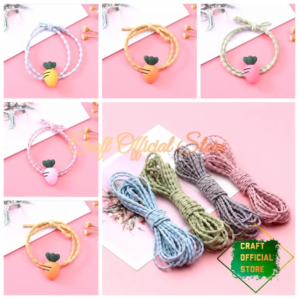 5 METER Tali Karet Gembul Tali Padi Elastis Tali Karet Curly Boba Bahan Strap Masker