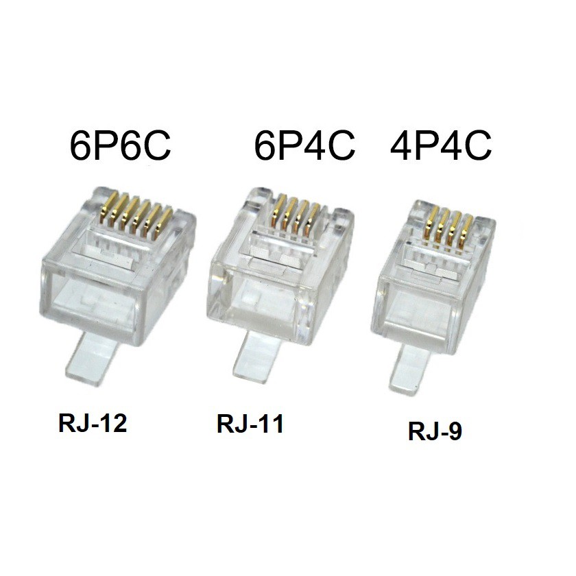 PLUG RJ-11 6P4C 4 Pin kepala Jek konektor RJ11 Telefon telp isi 100pcs