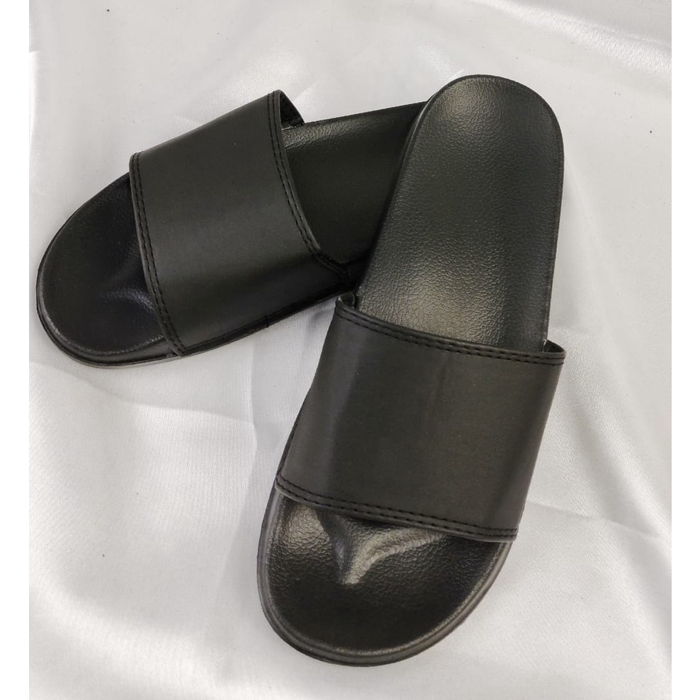 Sandal Slide Selop Karet Pria Thostee Phylon Hitam Polos Aio