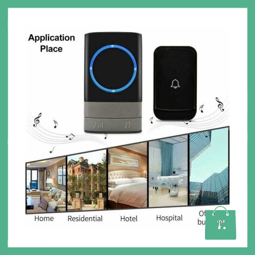 Aibont Bel Pintu Wireless Doorbell Led 45 Tunes 2 Receiver 1 Transmitter - TE402S5