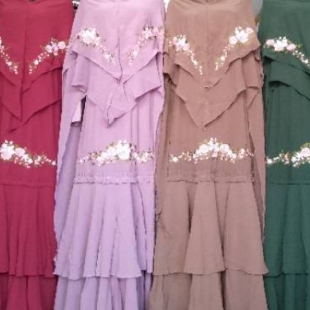 Gamis syari ceuty mmutiara renda/gamis umpak renda/gamis syari ceruty babydol