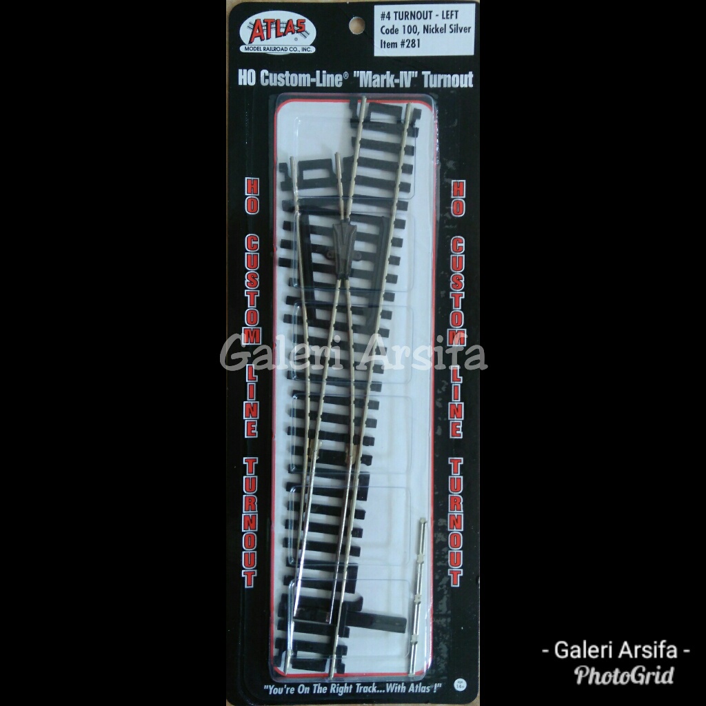 Wesel Rel Kereta Turn Out Kiri Metal Atlas Skala HO