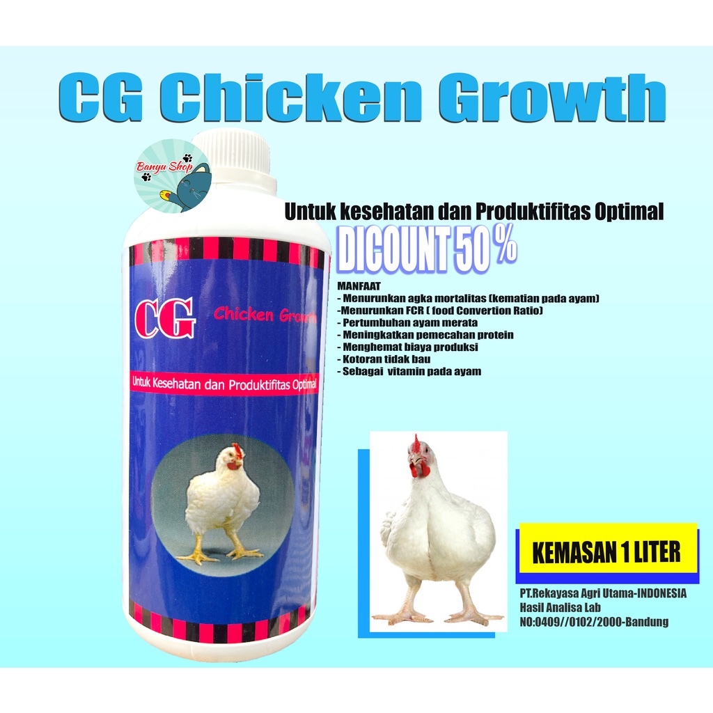 CG CHICKEN GROWTH-VITAMIN AYAM-MEMPERCEPAT PERTUMBUHAN AYAMCG CHICKEN GROWTH-VITAMIN AYAM-MEMPERCEPAT PERTUMBUHAN AYAM