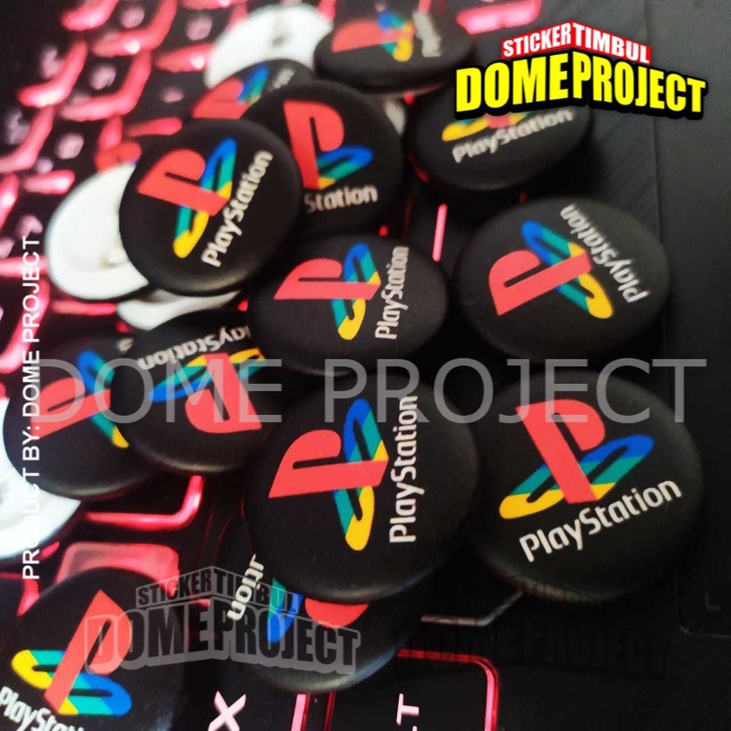 PIN BUTTON  PENITI LOGO PLAYSTATION UKURAN 25MM AKSESORIES ROMPI AKSESORIES TAS