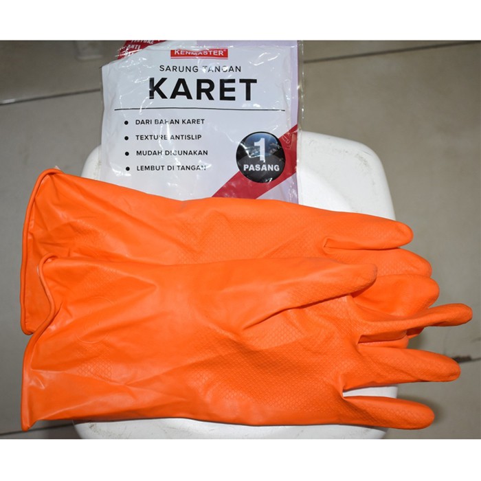 Sarung Tangan Karet Latex Orange Kenmaster Sarung Tangan Cuci Piring