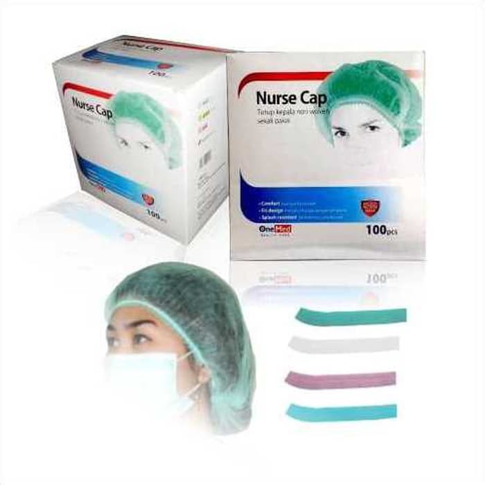 NURSE CAP . PELINDUNG KEPALA . HAIR NET . PENUTUP RAMBUT . JARING RAMBUT . DISPOSSABLE CAP