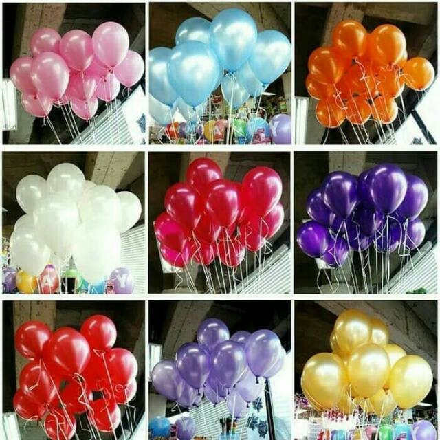 Balon latex Metalic untuk helium dan dekor