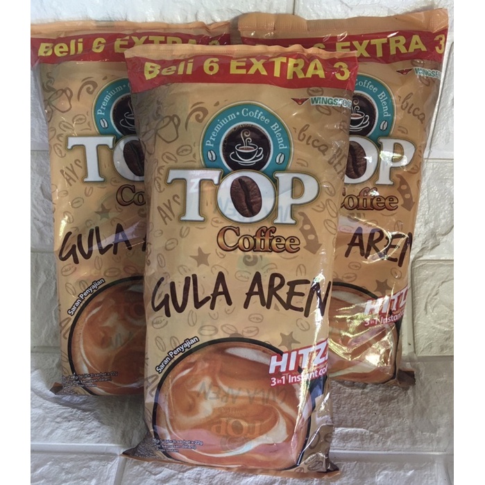 

Top Coffee Gula Aren 198gr (6+3 sachet x 22gr)/Kopi instan 3in1 Murah/Minuman Serbuk kopi Instant