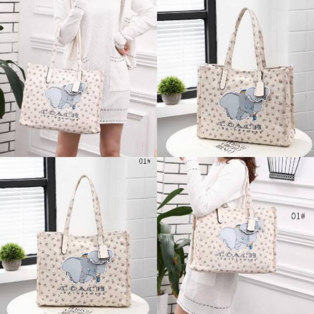 COACH X DISNEY COLLABORATION DUMBO HORIZONTAL CANVAS TOTE BAG 01