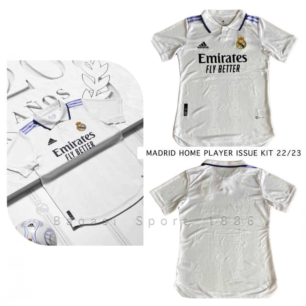 Jersey Baju Bola Real Madrid Player Issue PI Home Kit Kandang 2022 2023 HEATRDY Los Galacticos Blanc