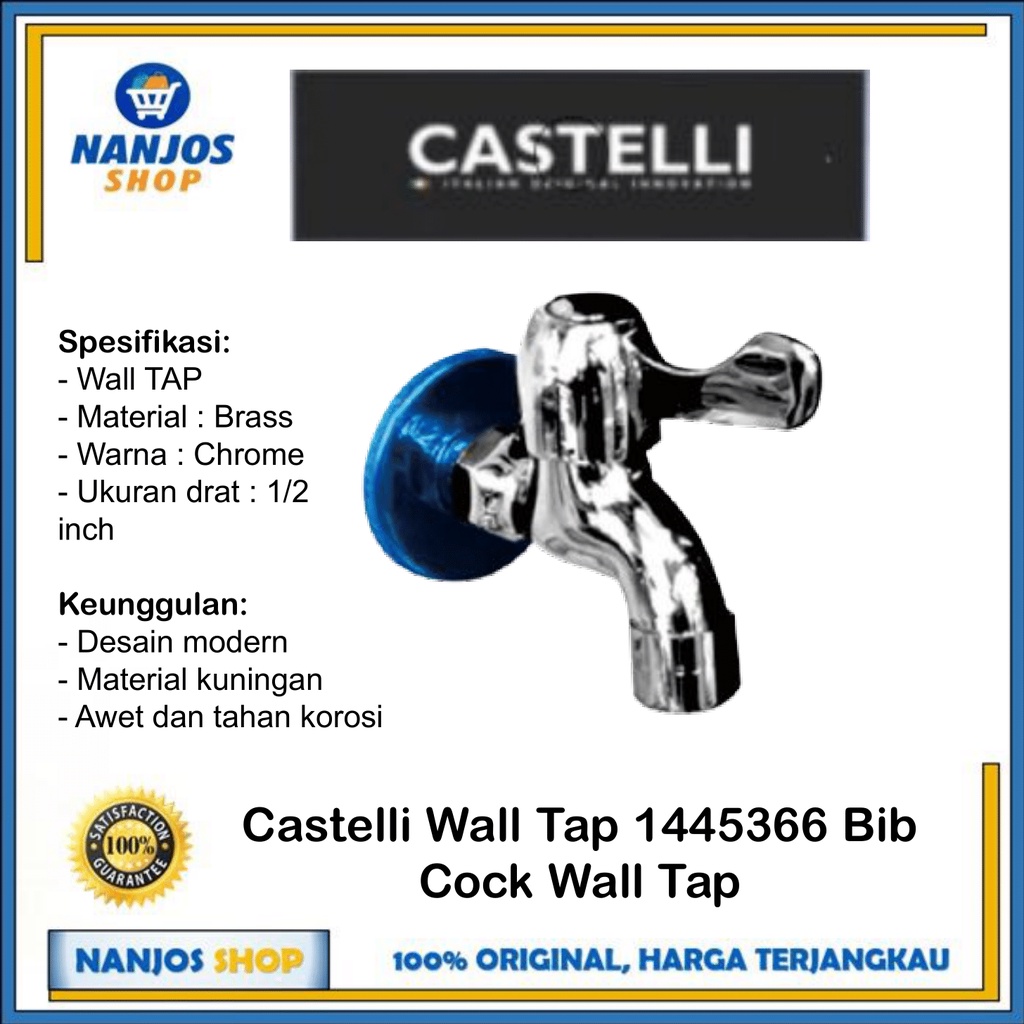 Castelli Keran / Kran Tembok / Wall Tap / Faucet 1445366 Bib Cock