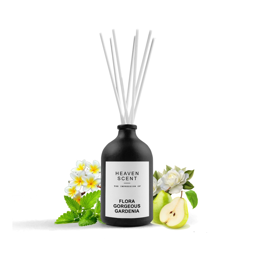 HEAVEN SCENT Luxury Reed Diffuser 100ml - Pengharum Ruangan Aromaterapi Inspired by Fragrances-Flora Gorgeous Garde