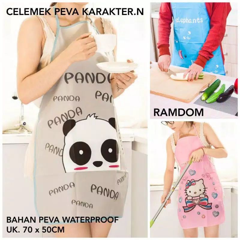 Celemek Masak Apron Anti Basah Minyak Waterproof Celemek Plastik PVC