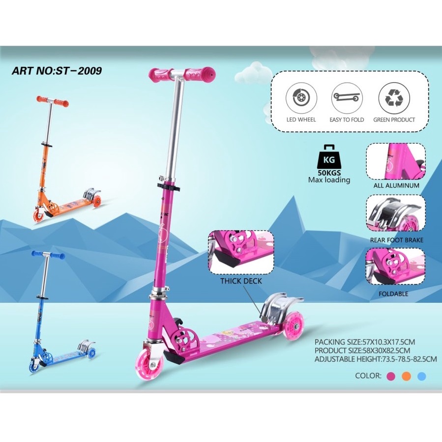 Instan Scooter Skuter Anak Otoped Exotic ST2009 Roda 3 Bisa di Lipat By Pacific-2