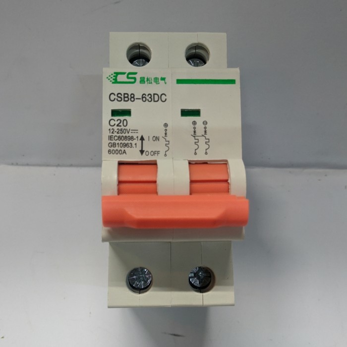 MCB DC 20A 2P 12V-250V / DC Mini Circuit Breaker 20A panel surya