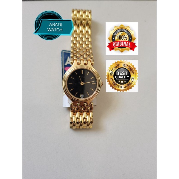 JAM TANGAN WANITA ALBA ANALOG STAINLESS STEEL GOLD DIAL AYC82AX ORIGINAL