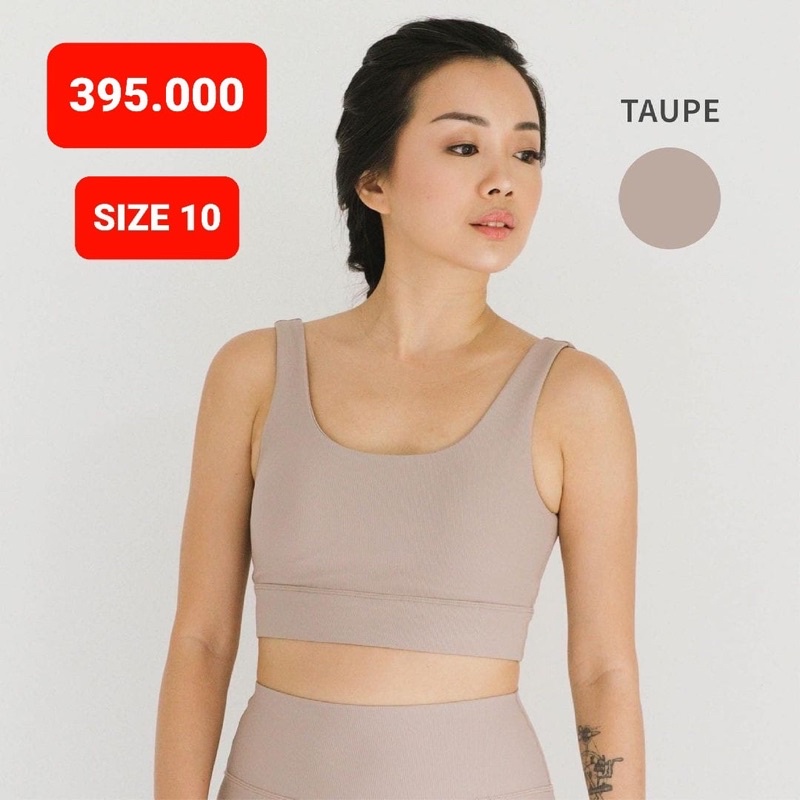 Officially Rise Patricia Sport Bra in Taupe size 10