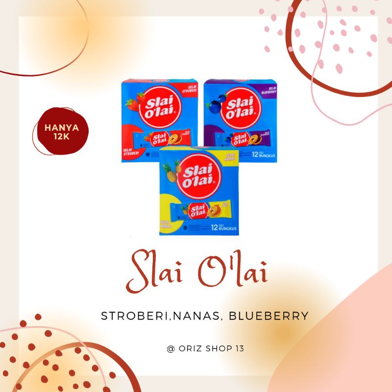 

Slai O'lai Rasa strawberry nanas dan blueberry isi 12 Pcs