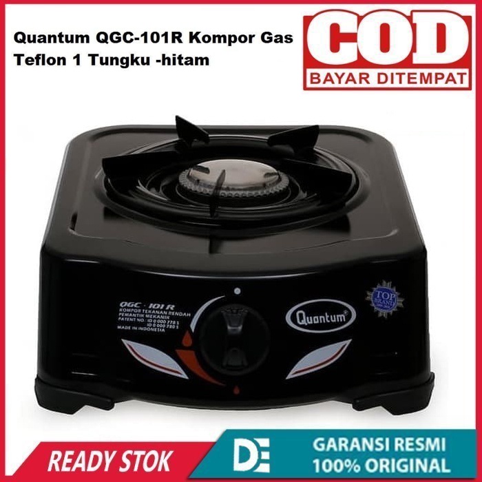 Kompor Gas Quantum 1 Tungku QGC-101R Teflon Hitam