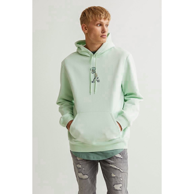 Hoodie h&amp;m let it bloom hoodie squidward h&amp;m hijau mint hoodie hijau mint