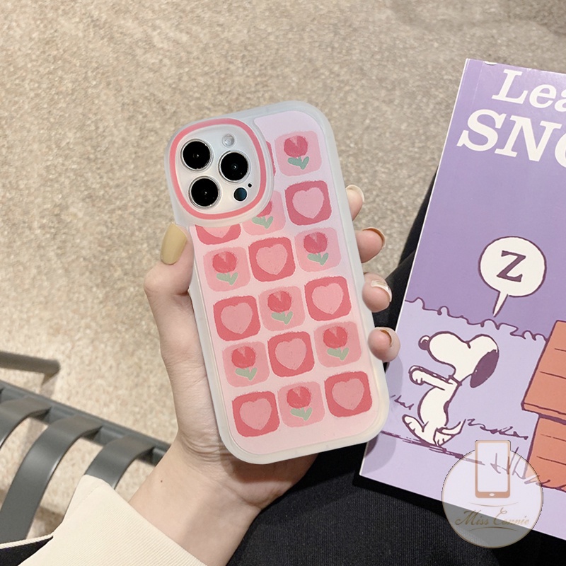 Case Pelindung Lensa Bentuk Bunga Tulip Tahan Banting Untuk iPhone 11 12 13 Pro Max XR 7 8 6 6s Plus X XS Max SE 2020