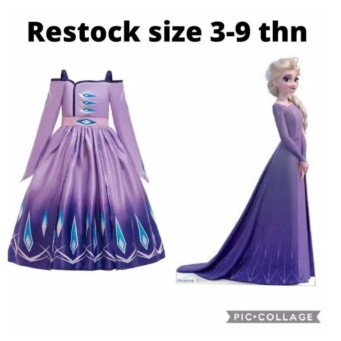 Kostum Frozen 2 Elsa Sabrina - baju frozen 2 elsa 7-9 tahun