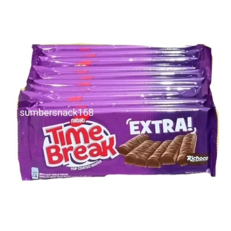 

EXTRA TIME BREAK top coated wafer isi 10 saset / 1 rencengan