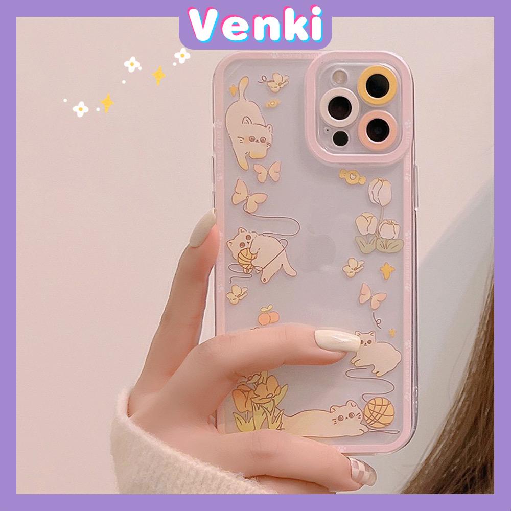 iPhone Case Silicone Soft Case Clear Case Square Edge Angel Eye Cat Eye Pupil Eye Full Cover Camera Protection Shockproof Case Pink Butterfly Cat Cute Style For iPhone 13 Pro Max iPhone 12 Pro Max iPhone 11 Pro Max iPhone 7 Plus iPhone XR XS MAX 11 pro