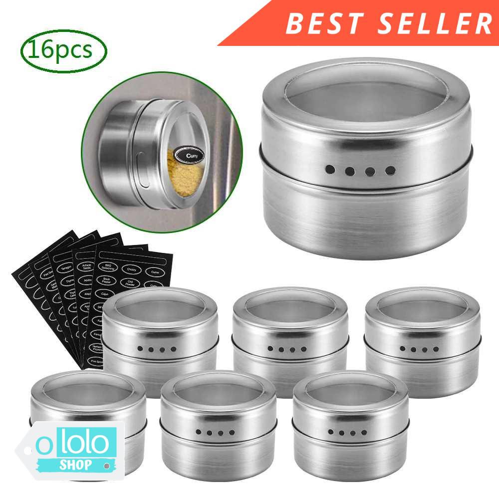 LETEN TEMPAT BUMBU MAKANAN MAGNETIC SPICE JAR STORAGE CONTAINER - C121