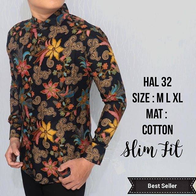 Navy bisa seragam KEMEJA PRIA SLIM FIT REAL PICT BATIK SLIMFIT HAL32