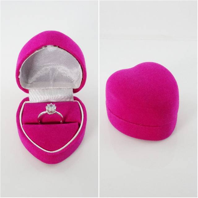 Grosir Kotak Cincin Love / Tempat Cincin Love berbahan Velvet ring Box