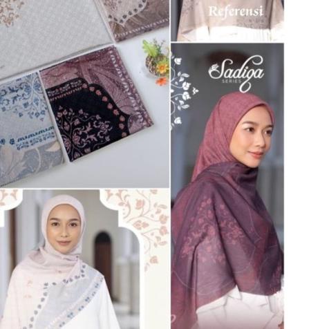 TERBARU HIJAB SEGIEMPAT MOTIF SADIQA SERIES VOAL PREMIUM SCRAF