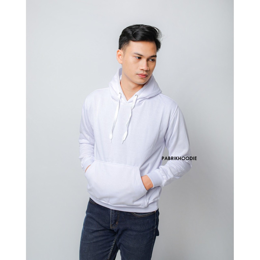 PABRIKHOODIE - HOODIE JUMPER PUTIH POLOS PRIA &amp; WANITA M-XXXL