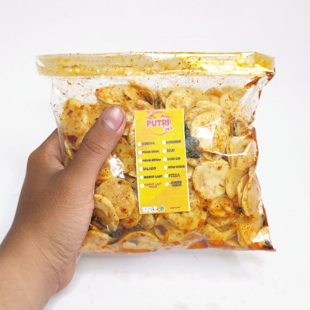 Keripik Seblak Ikan Putih 250gr Extra Daun Jeruk