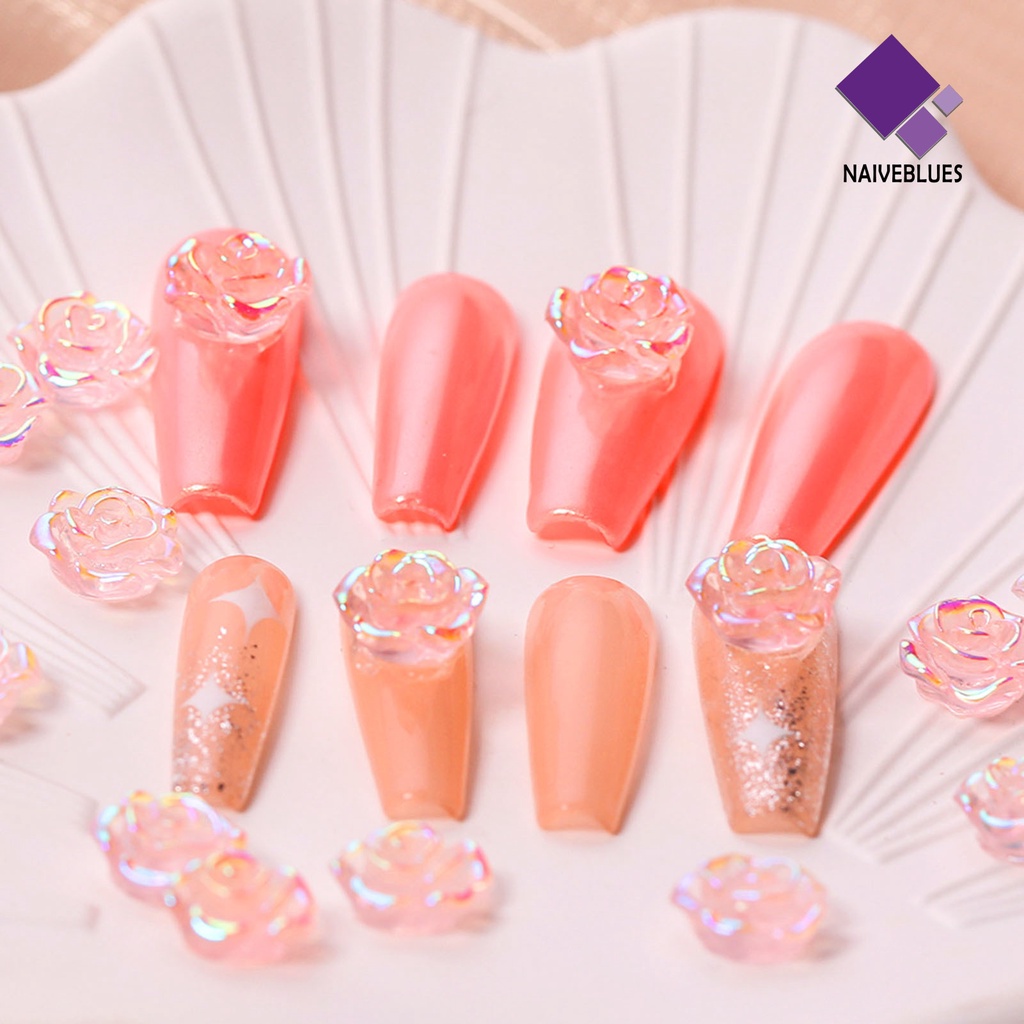 Naiveblue 1 Kantong Ornamen Bunga Kamelia 3D Bahan Resin Anti Air Untuk Dekorasi Nail Art / Manicure DIY