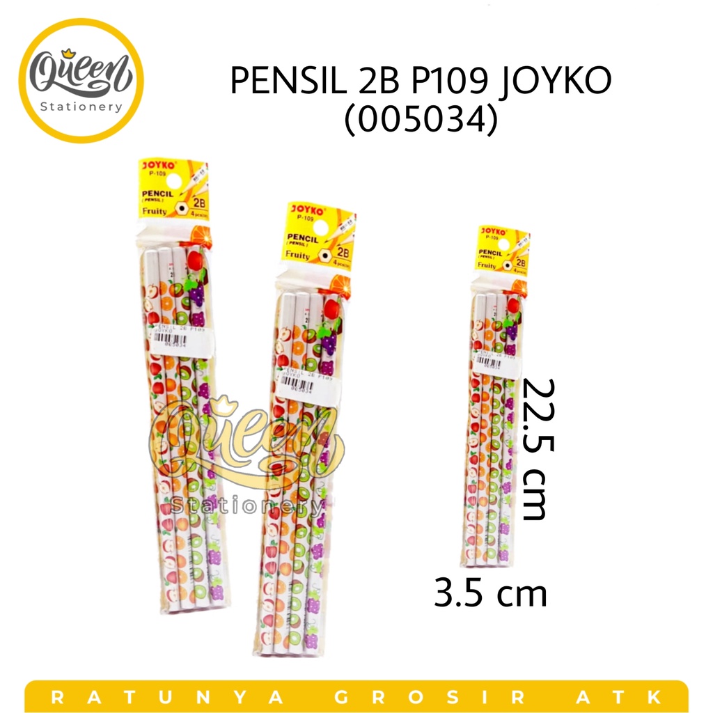 

1 PAK (((4 PCS )))) PENSIL 2B P109 JOYKO (005034) / PENSIL MOTIF BUAH / PENSIL JOYKO / PENSIL MURAH