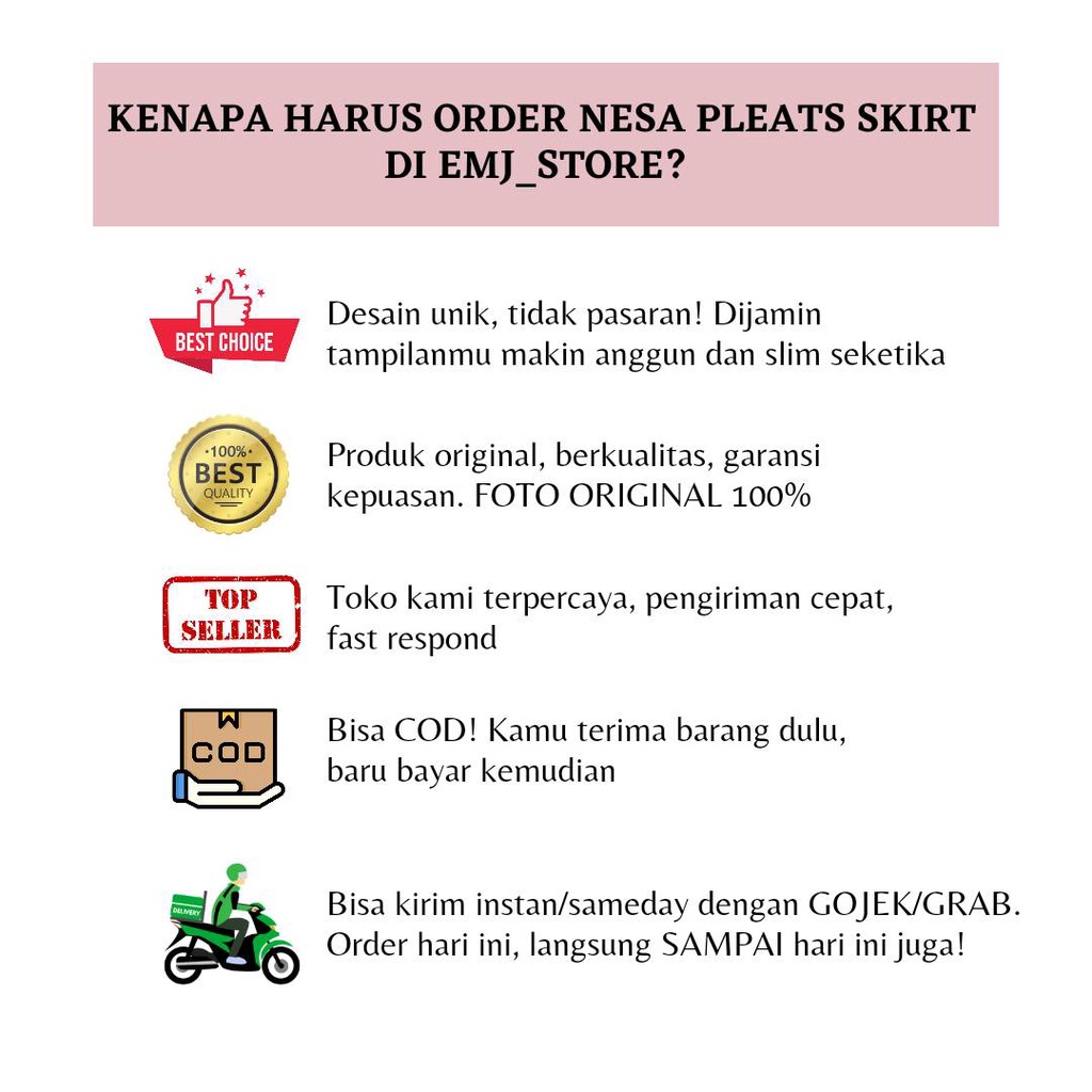 ROK KERJA WANITA / ROK A-LINE PLISKET LIDI / BISA UNTUK FORMAL CASUAL / NESA PLEATS SKIRT DEEWIDIY